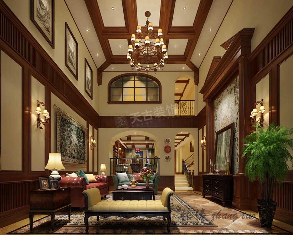 重庆四合院装修|东海定南山别墅设计|天古装饰