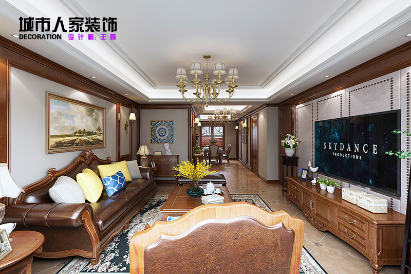 烟台城市人家装饰祥隆·绿城160㎡美式风格装修案例(设计师:王娟)_装修攻略-烟台搜狐焦点家居